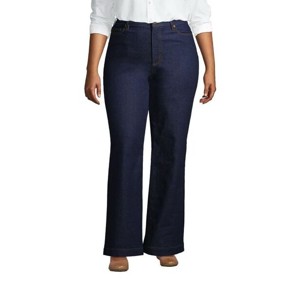 Lands' End Women's Plus Size Recover High Rise Wide Leg Blue Jeans Size 20 - Picture 1 of 7